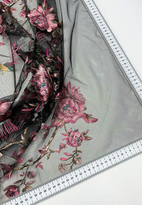 Сетка с вышивкой Птички Каталог тканей