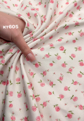 Костюмная ткань GWEN TWILL розочки рисованные Каталог тканей