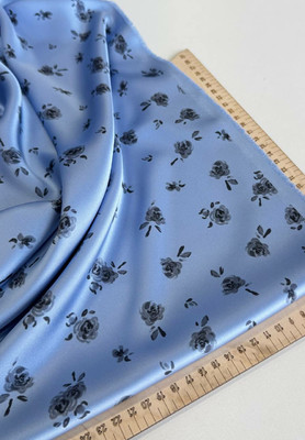 Атлас LUNA PRINT серочёрные бутоны Каталог тканей